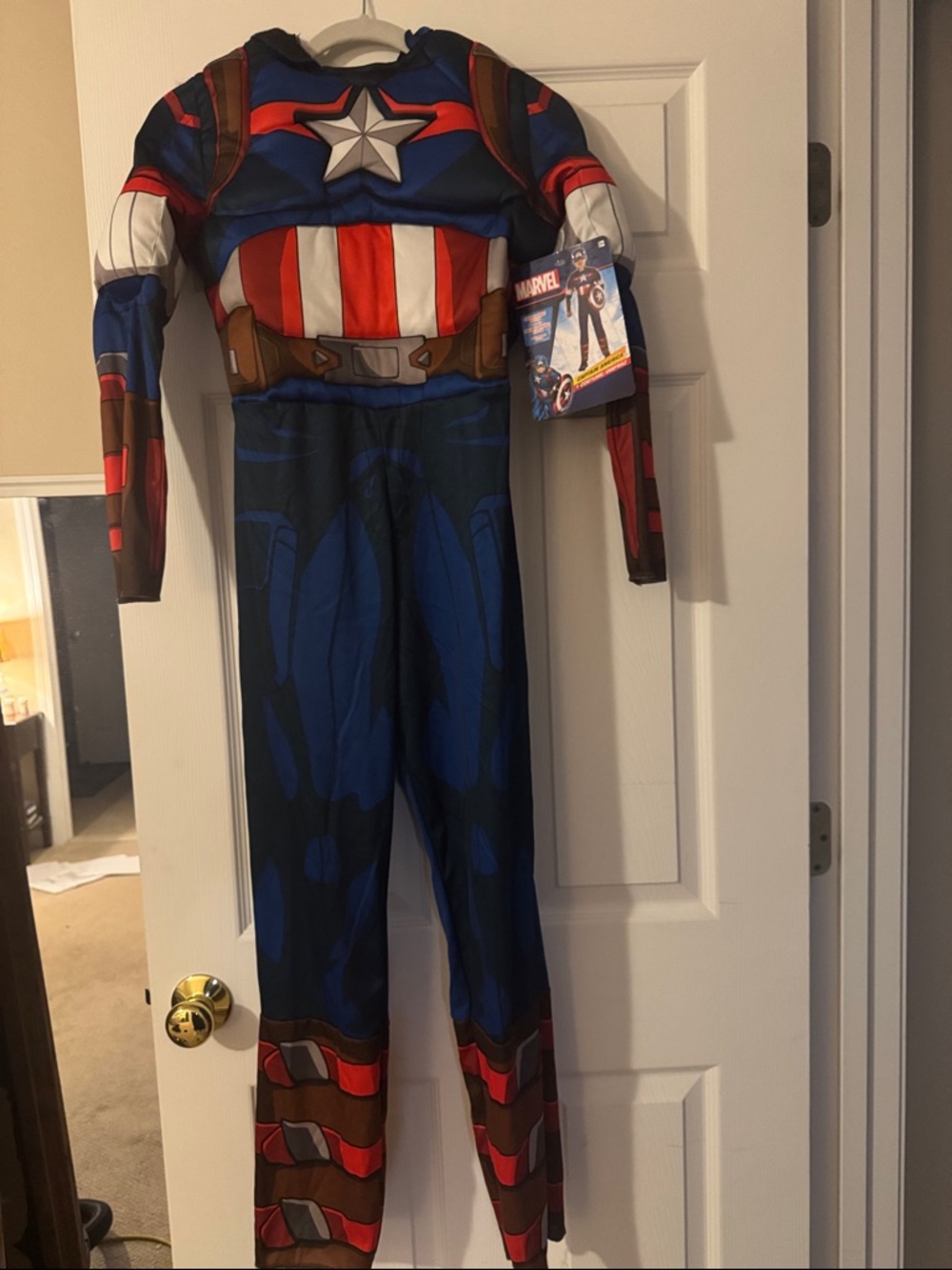 Marvel Captain America Muscle Chest Costume - Blue, Red, White